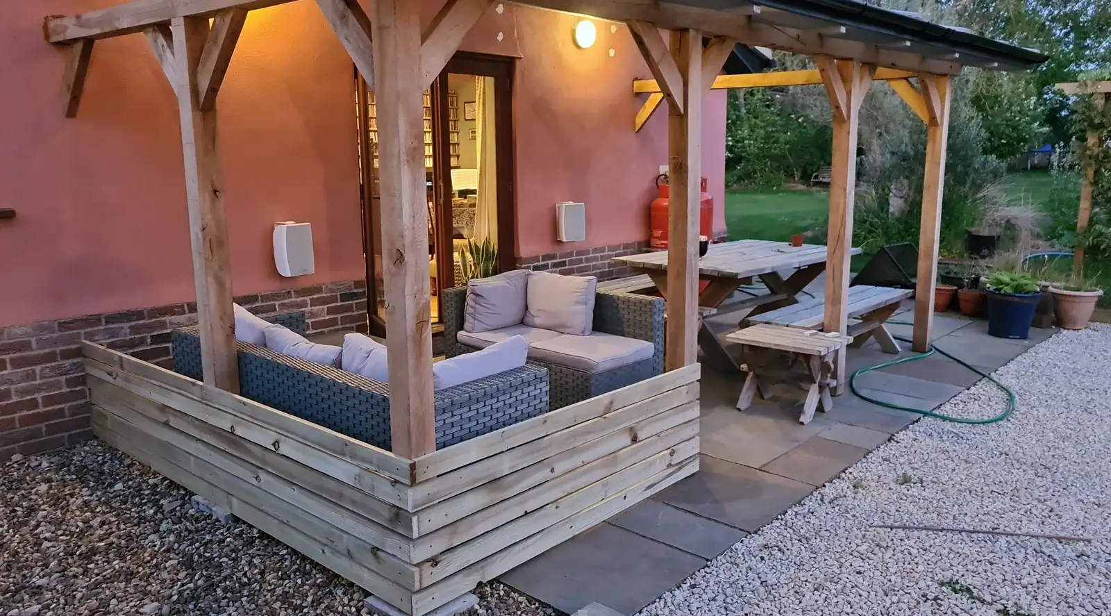 Walls are added to the newish patio awning, from May Miscellany and New Kittens, Brome, Suffolk - 4th May 2025