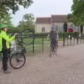 Fred wheelies his bike outside the Crown at Gissing, May Miscellany and New Kittens, Brome, Suffolk - 4th May 2025