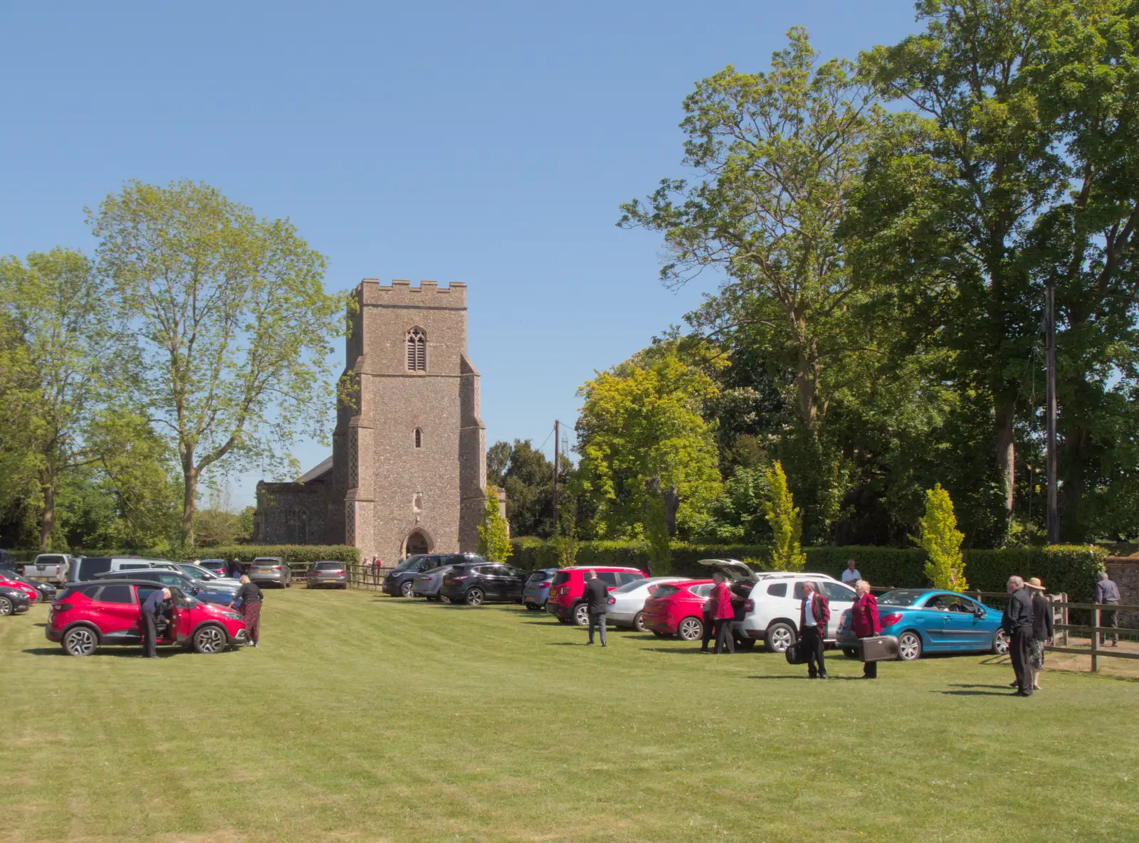 The band assembles at St. Andrew's, Wickham Skeith, from The GSB Play the VE Day 80th Anniversary Event, Gislingham, Suffolk - 11th May 2025