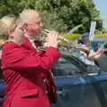 David and Harriet on Last Post duty, The GSB Play the VE Day 80th Anniversary Event, Gislingham, Suffolk - 11th May 2025