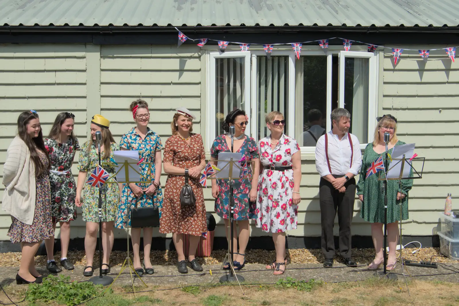 The Gislingham Variety Club sing some 1940s songs, from The GSB Play the VE Day 80th Anniversary Event, Gislingham, Suffolk - 11th May 2025