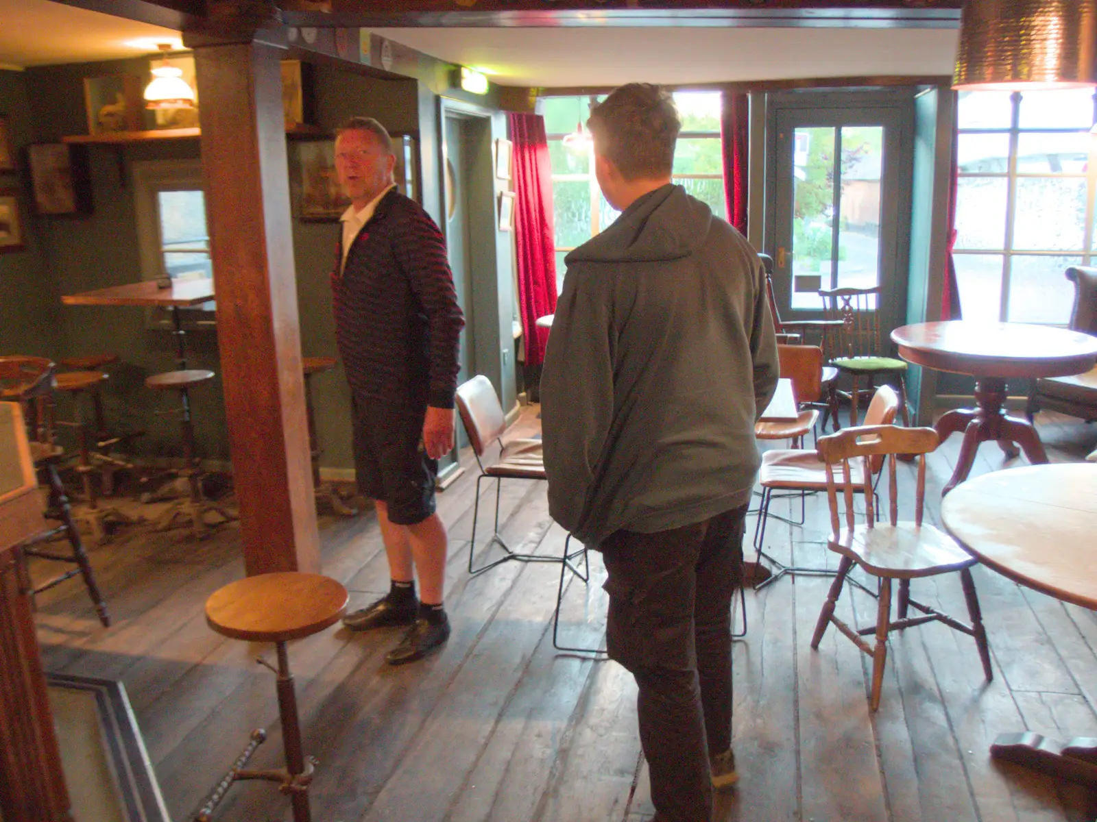 We exit the pub, from The BSCC at the Greyhound, Botesdale, Norfolk - 15th May 2025