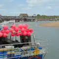 Bright pink buoys on the stern of a fishing boat, Trips to Wells and Walsingham, Norfolk - 25th May 2025