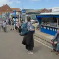 Isobel by Frary's seafood stall on The Quay, Trips to Wells and Walsingham, Norfolk - 25th May 2025