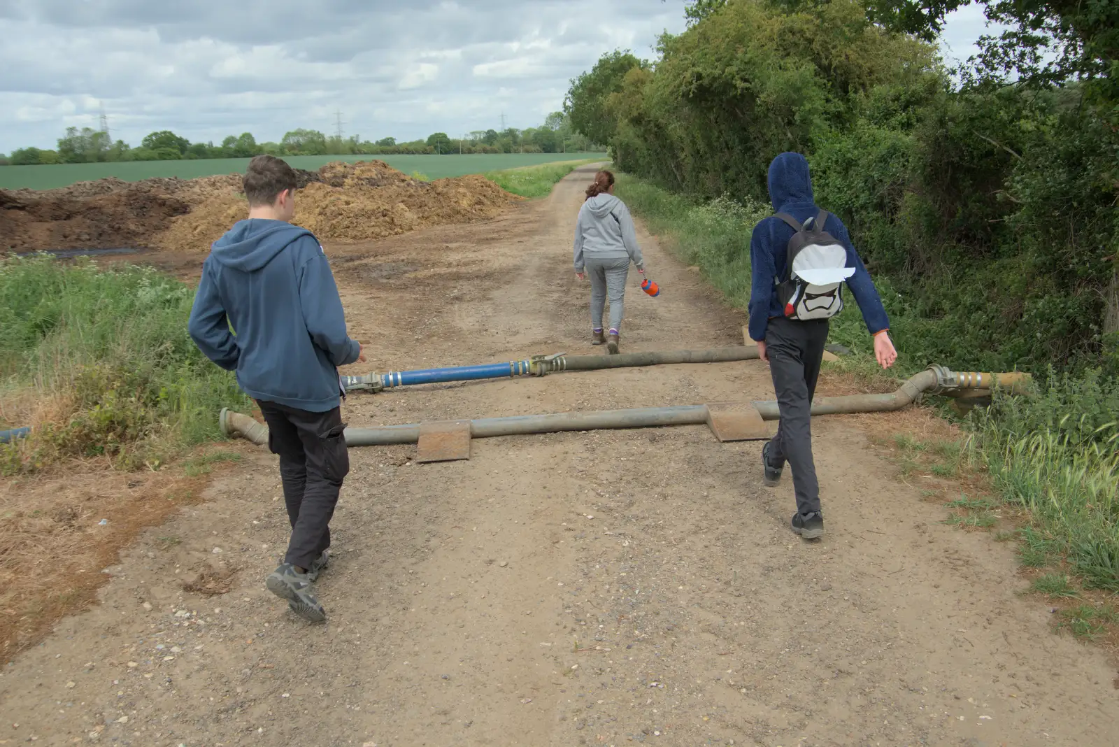 There's some irrigation pipework across the path, from The BSCC at Kenninghall, and a Walk to Ampersand, Diss - 26th May 2025