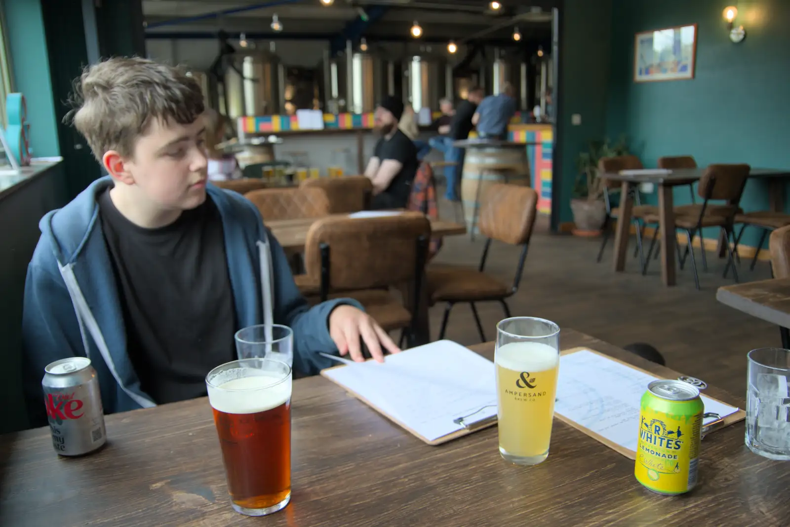 Fred checks out Burger Jam's menu in Ampersand, from The BSCC at Kenninghall, and a Walk to Ampersand, Diss - 26th May 2025