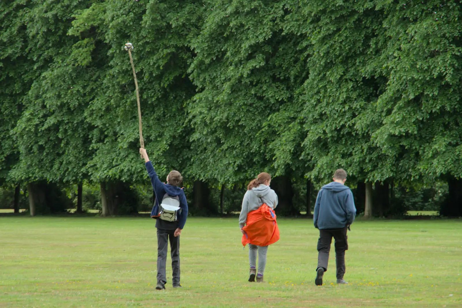 Harry raises his spiked tins aloft, from The BSCC at Kenninghall, and a Walk to Ampersand, Diss - 26th May 2025