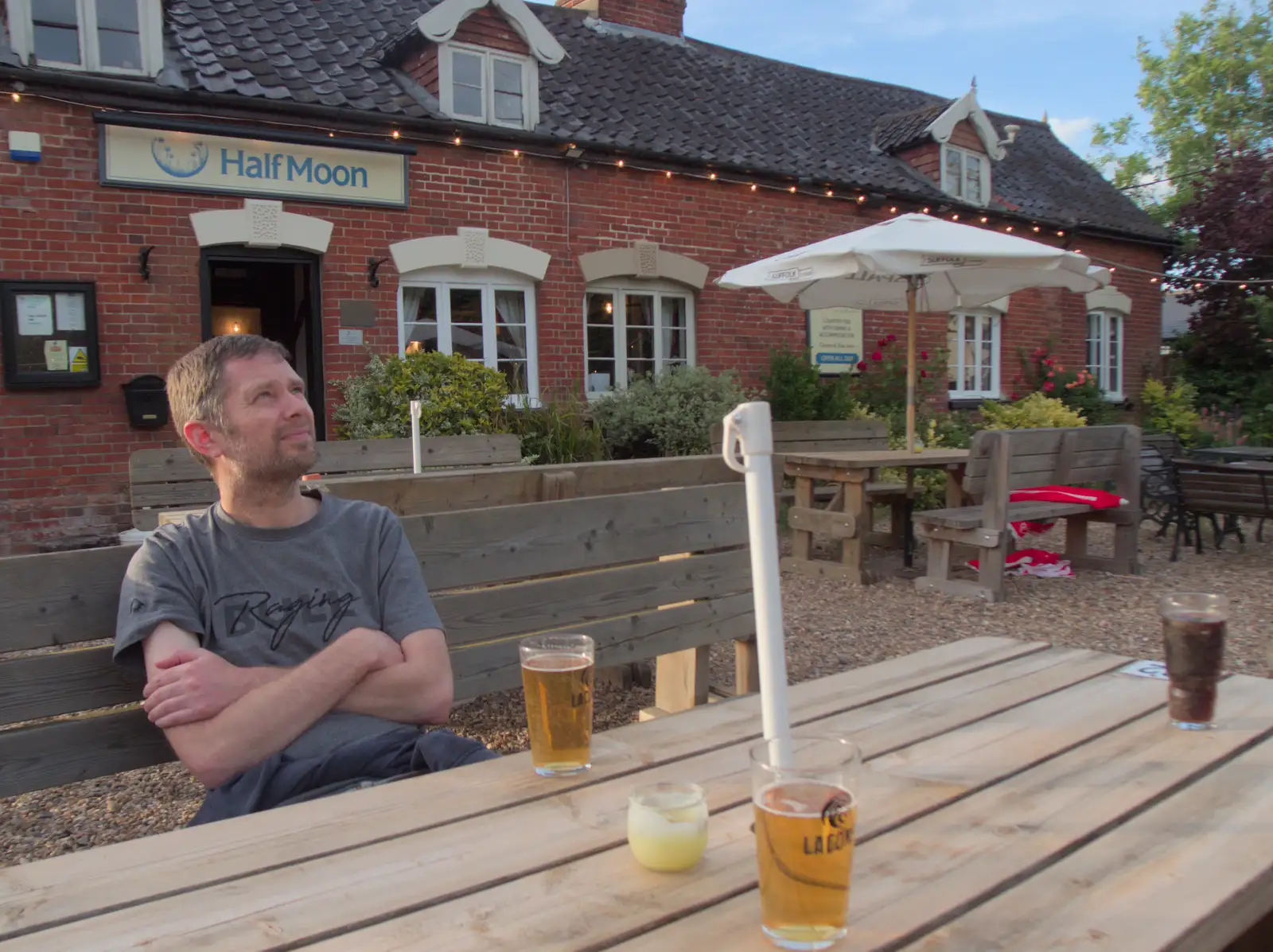 The Boy Phil outside the Half Moon, Rushall, from Camping at Weybread, and the BSCC at Rushall, Norfolk - 29th May 2025