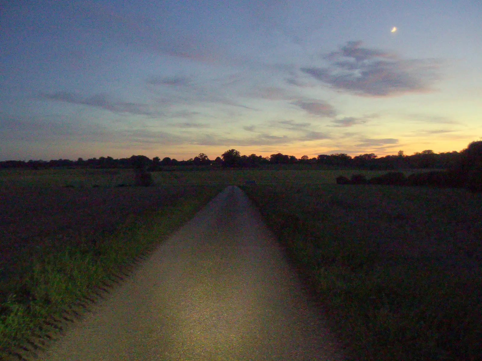The road from Hall Farm in the dusk, from Camping at Weybread, and the BSCC at Rushall, Norfolk - 29th May 2025