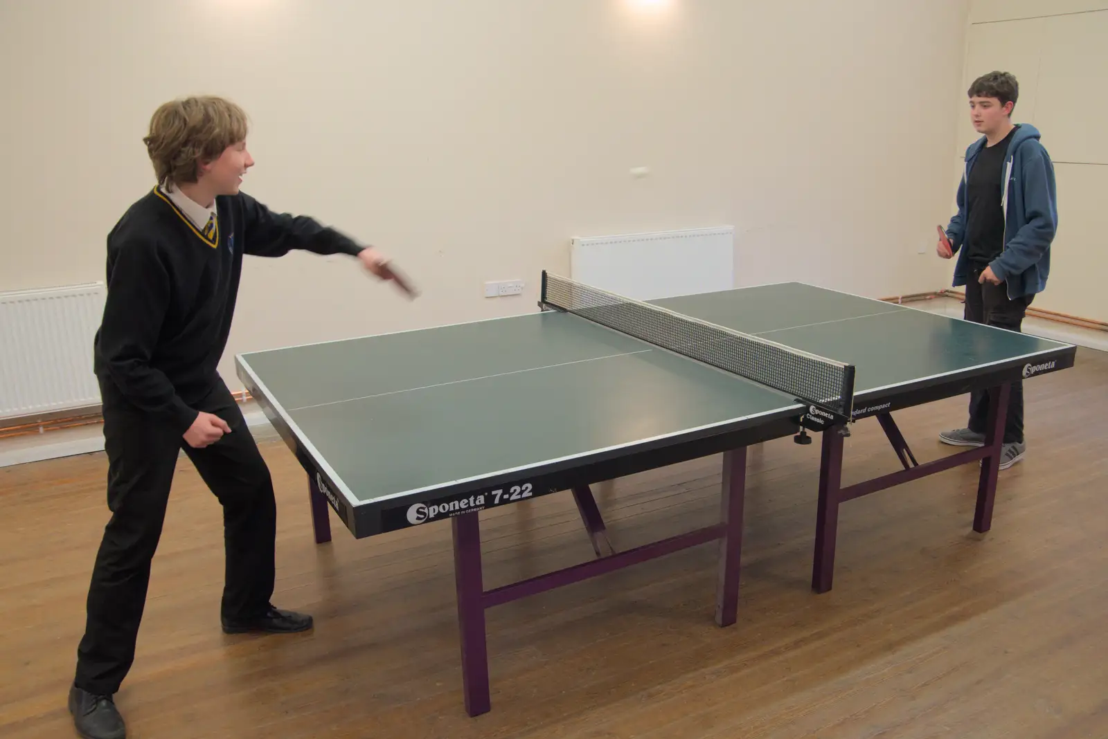 Oak has to play left-handed, as he's too good, from Table Tennis at the Village Hall, Brome, Suffolk - 6th June 2025