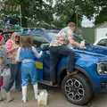 Clive waxes the pickup, Palgrave Players do the Carnival, Diss, Norfolk - 8th June 2025