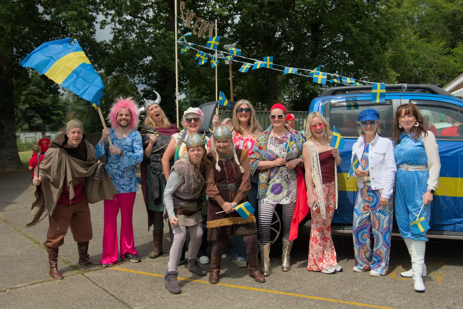 Palgrave Players in a sort-of Abba theme, from Palgrave Players do the Carnival, Diss, Norfolk - 8th June 2025