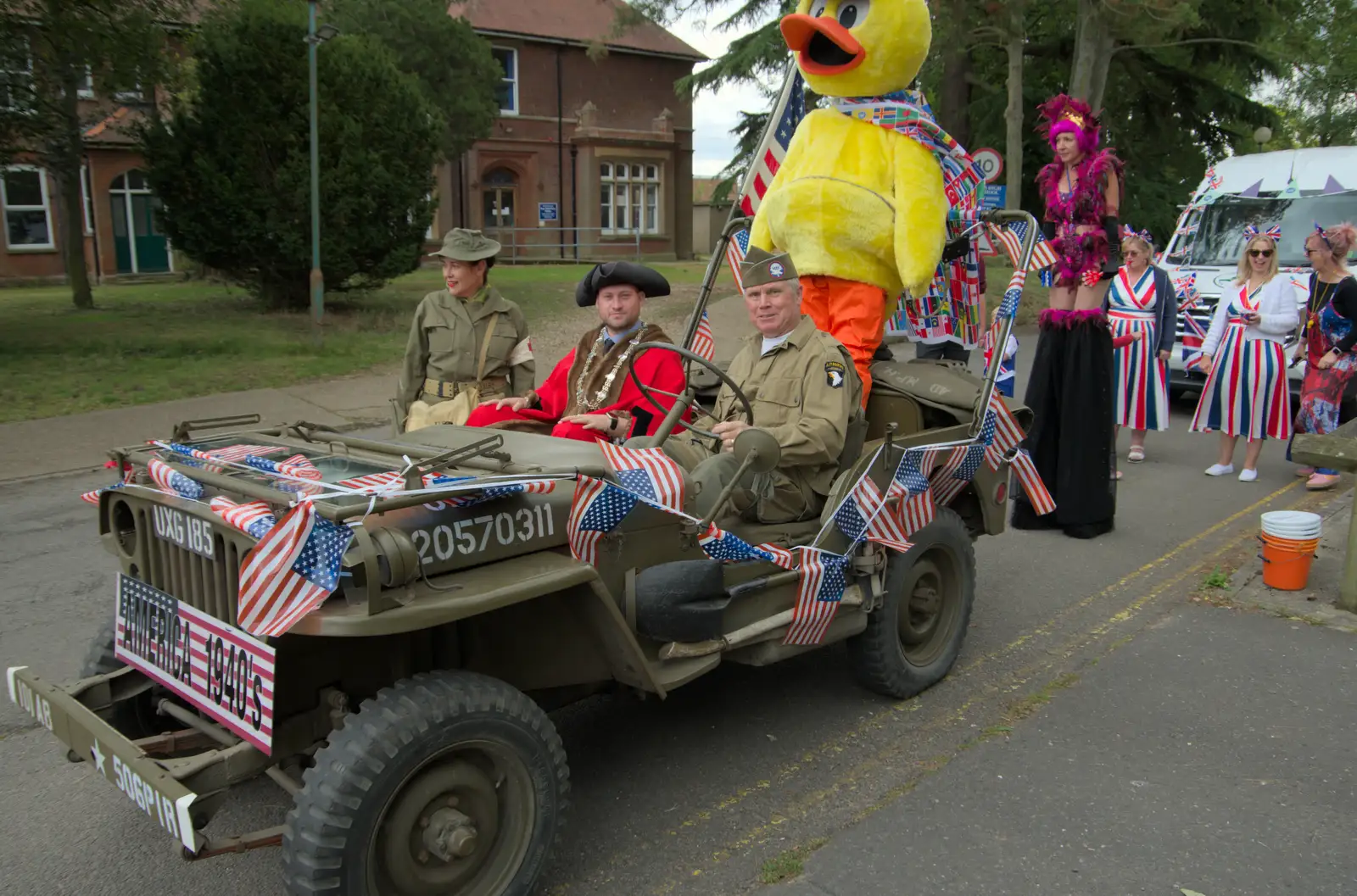 The Mayor in a Willys Jeep, from Palgrave Players do the Carnival, Diss, Norfolk - 8th June 2025
