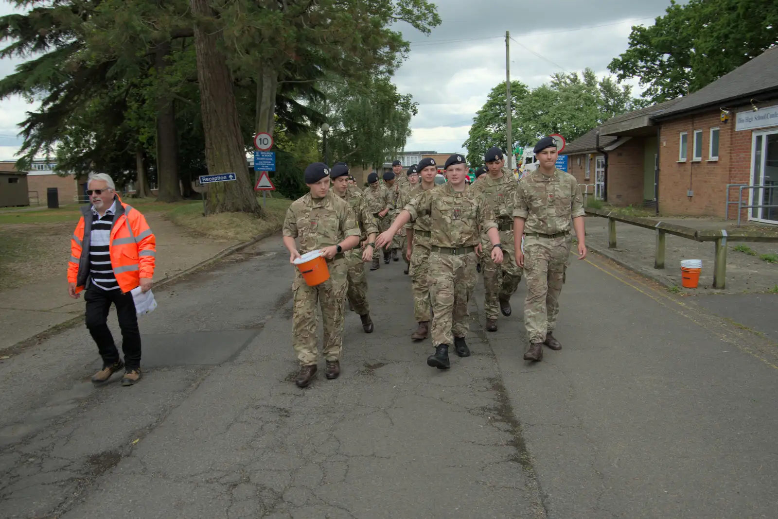 The cadets march off, from Palgrave Players do the Carnival, Diss, Norfolk - 8th June 2025