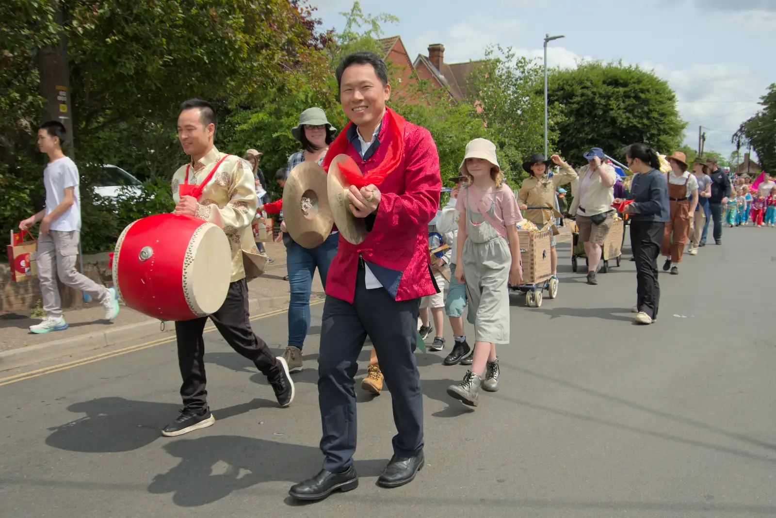 Traditional Chinese music on parade, from Palgrave Players do the Carnival, Diss, Norfolk - 8th June 2025