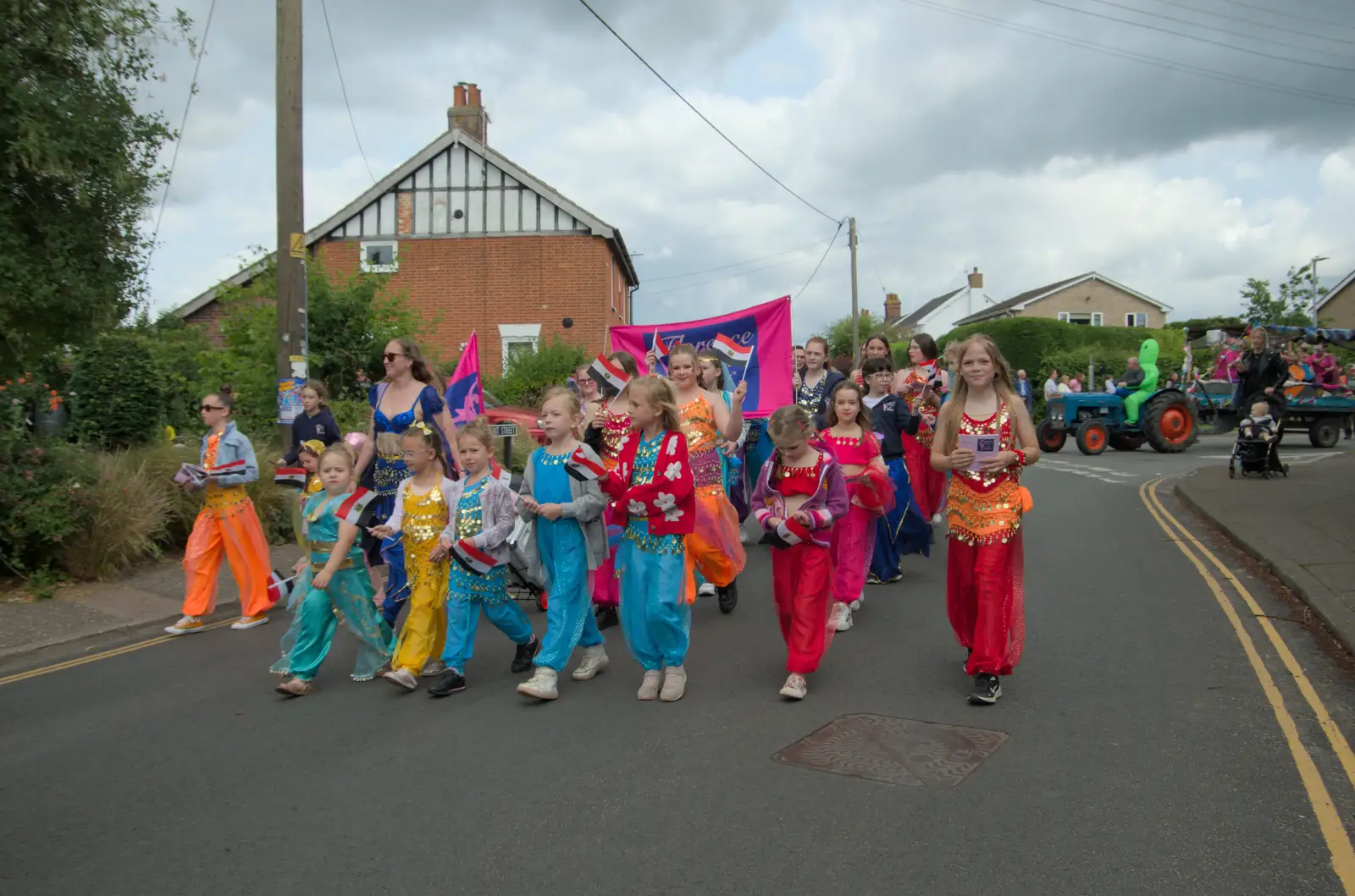 Another brightly-coloured primary school group, from Palgrave Players do the Carnival, Diss, Norfolk - 8th June 2025