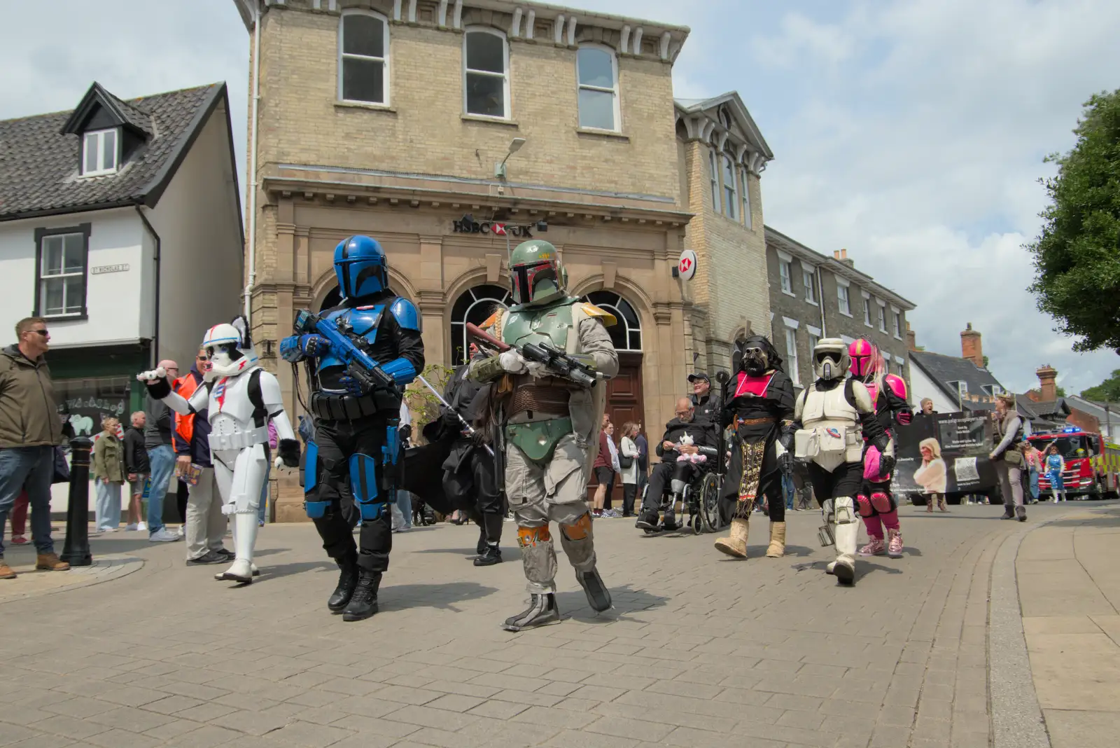 The Star Wars posse on Marketplace, from Palgrave Players do the Carnival, Diss, Norfolk - 8th June 2025