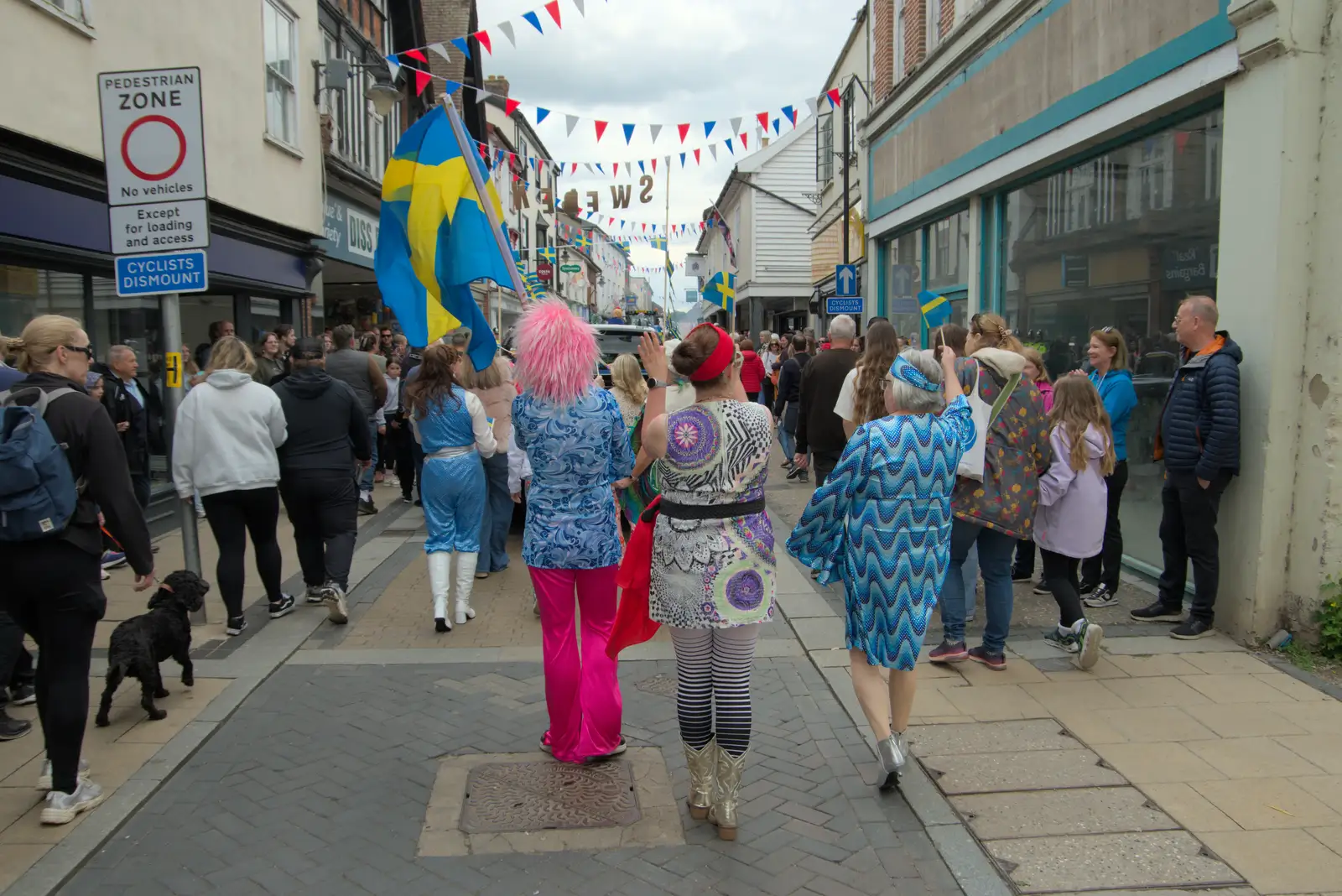 Palgrave Players on Mere Street, from Palgrave Players do the Carnival, Diss, Norfolk - 8th June 2025