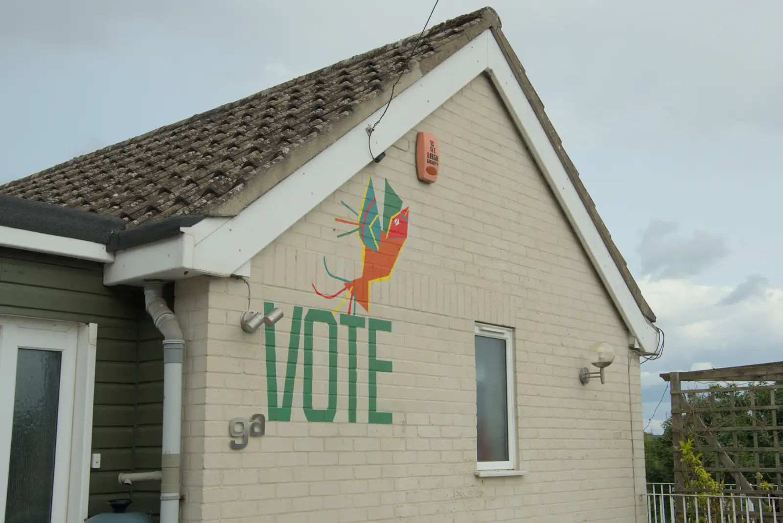 Interesting 'vote' artwork on a wall, from Palgrave Players do the Carnival, Diss, Norfolk - 8th June 2025