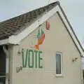Interesting 'vote' artwork on a wall, Palgrave Players do the Carnival, Diss, Norfolk - 8th June 2025