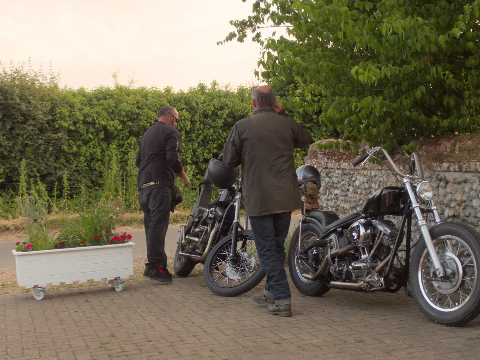 A couple of dudes on fancy bikes appear, from A Swarm of Bees, Eye, Suffolk - 16th June 2025