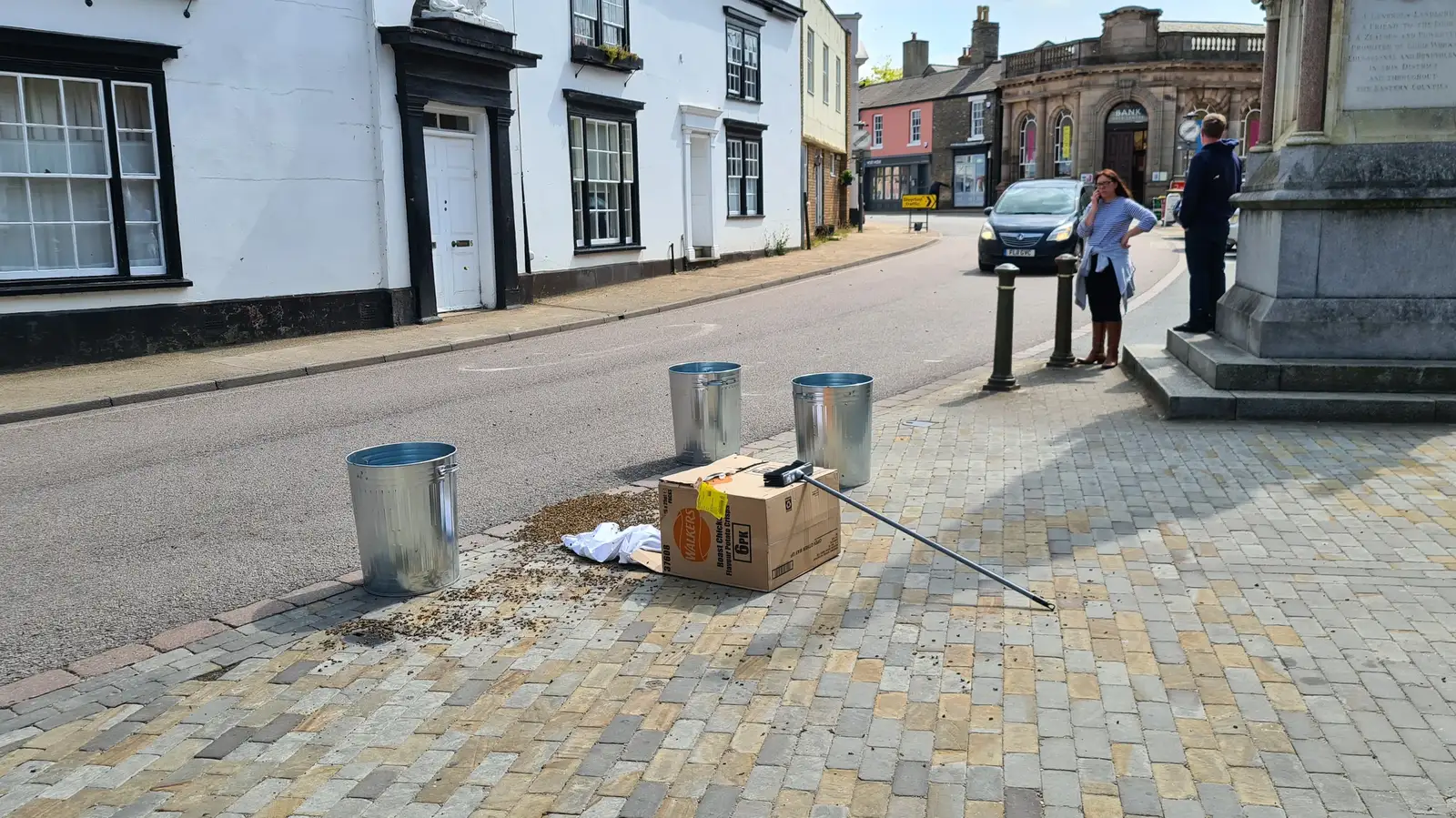 There's a bee swarm on the car park in Eye, from A Swarm of Bees, Eye, Suffolk - 16th June 2025