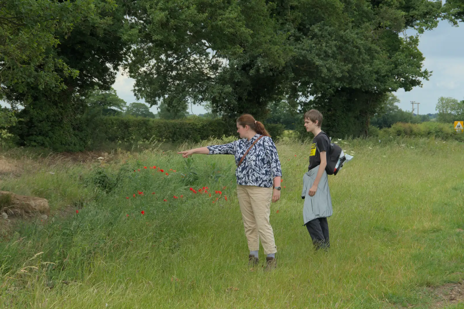 Isobel points at something, from A Swarm of Bees, Eye, Suffolk - 16th June 2025