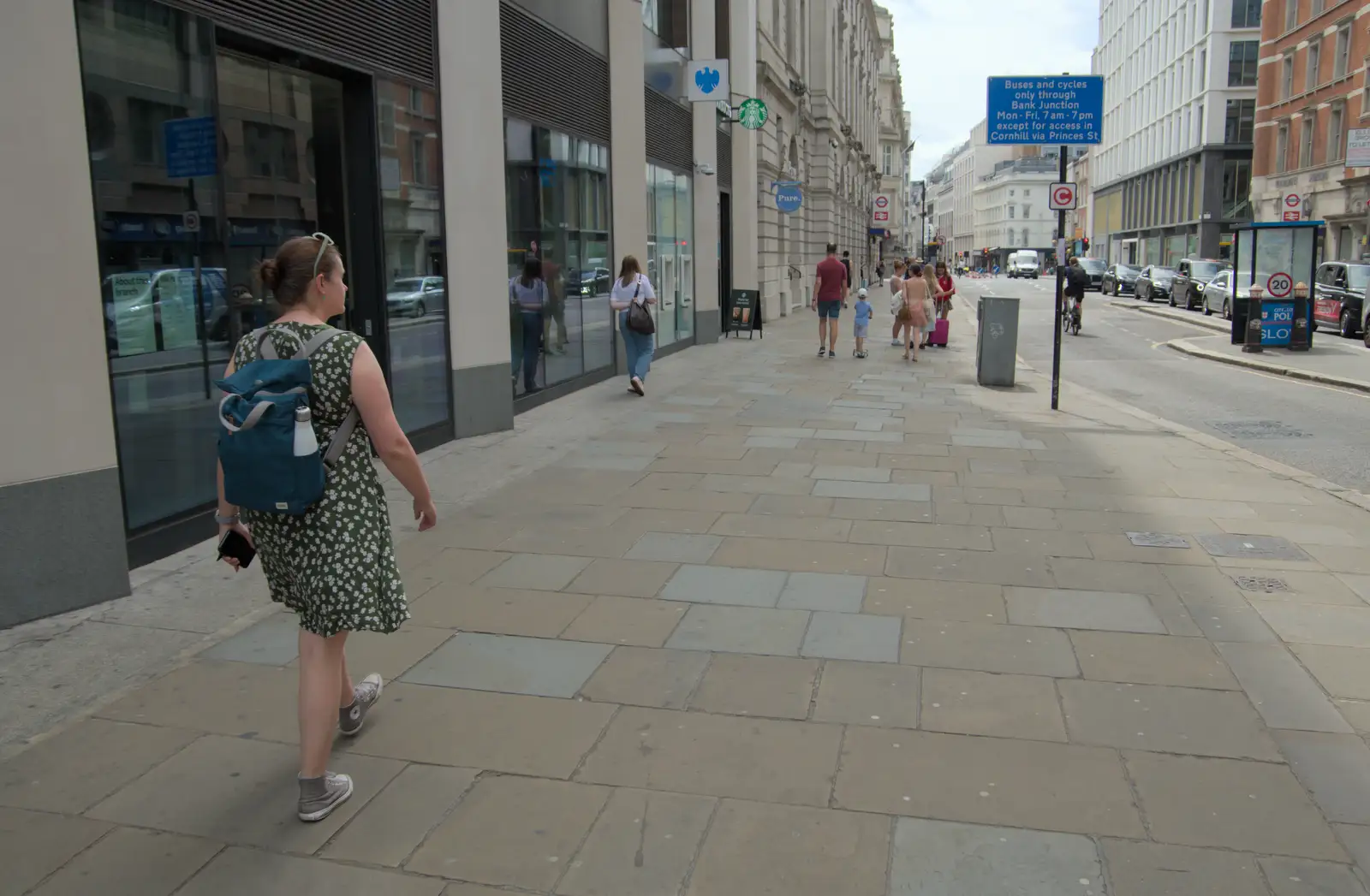 Isobel walks along Moorfields, from The Sunday Seisiún at the London Irish Centre, Camden Town - 22nd June 2025