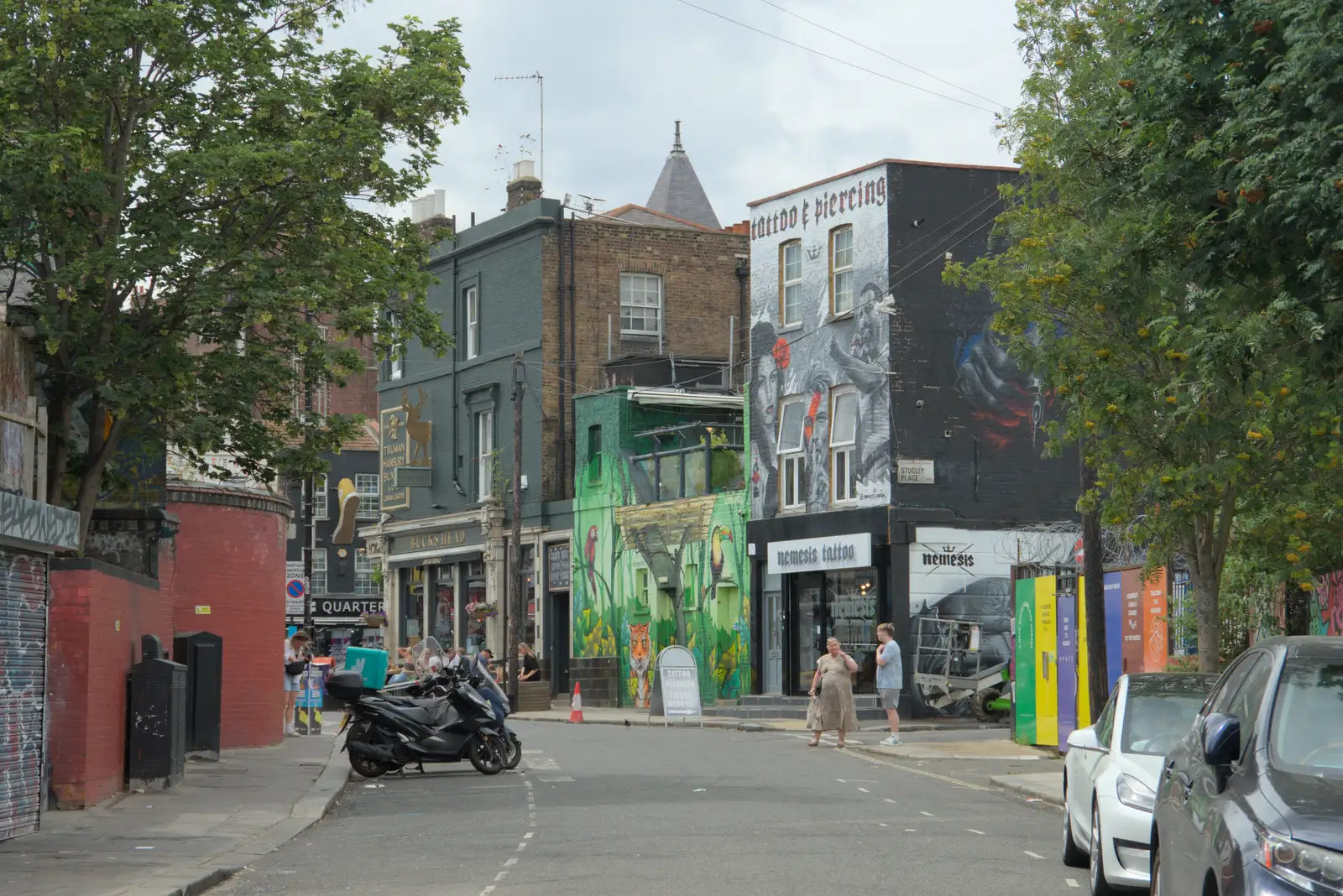 Painted tattoo buildings, from The Sunday Seisiún at the London Irish Centre, Camden Town - 22nd June 2025