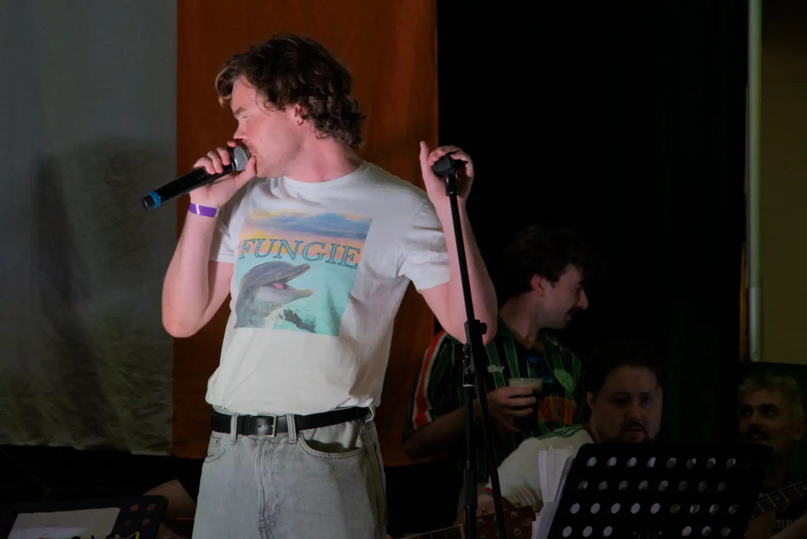A teeshirt of Fungie the Dingle Dolphin, from The Sunday Seisiún at the London Irish Centre, Camden Town - 22nd June 2025
