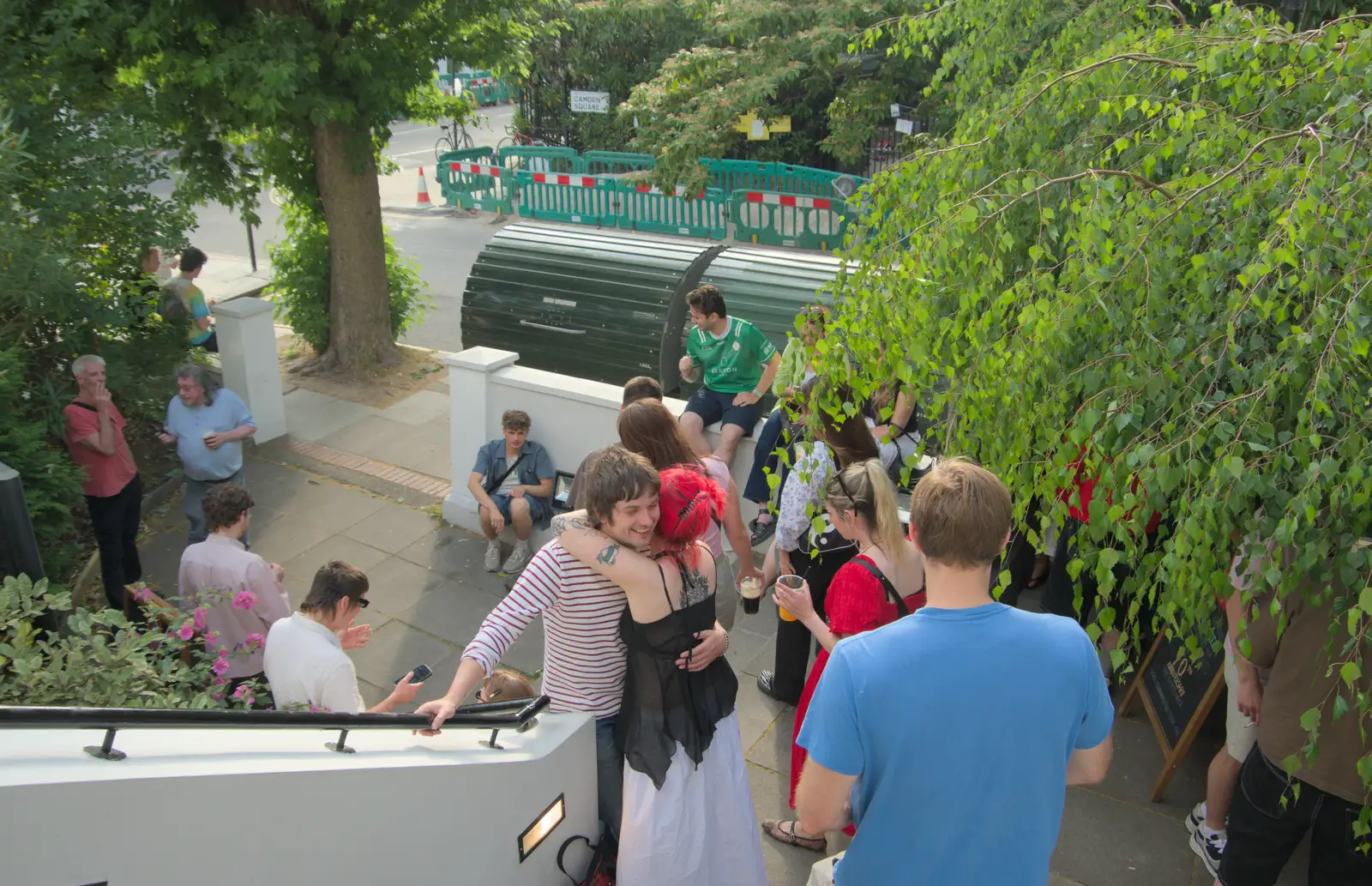 Sunshine hugs outside the Irish Centre, from The Sunday Seisiún at the London Irish Centre, Camden Town - 22nd June 2025