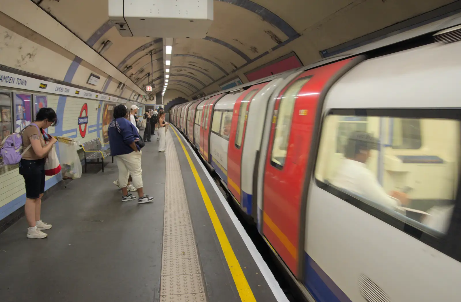 A tube train comes into Camden Town underground, from The Sunday Seisiún at the London Irish Centre, Camden Town - 22nd June 2025