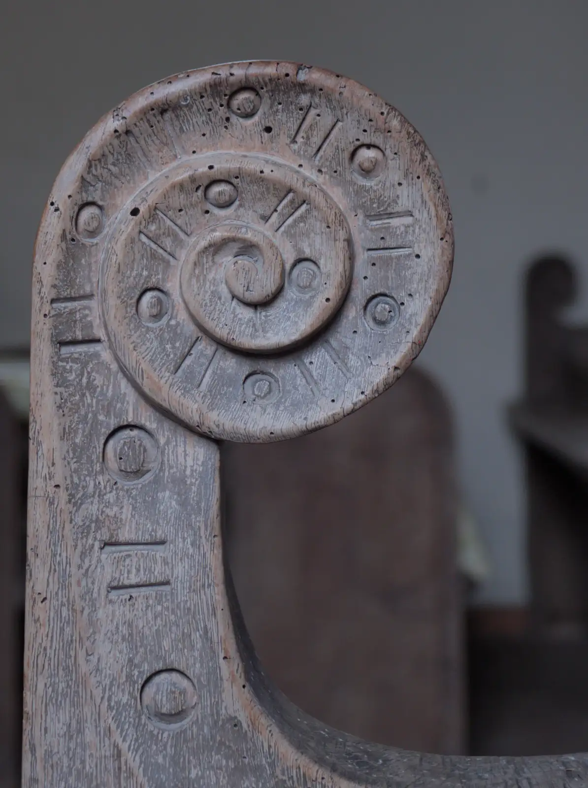 A close-up of a 17th-century poppyhead, from A Late June Miscellany, Suffolk - 28th June 2025
