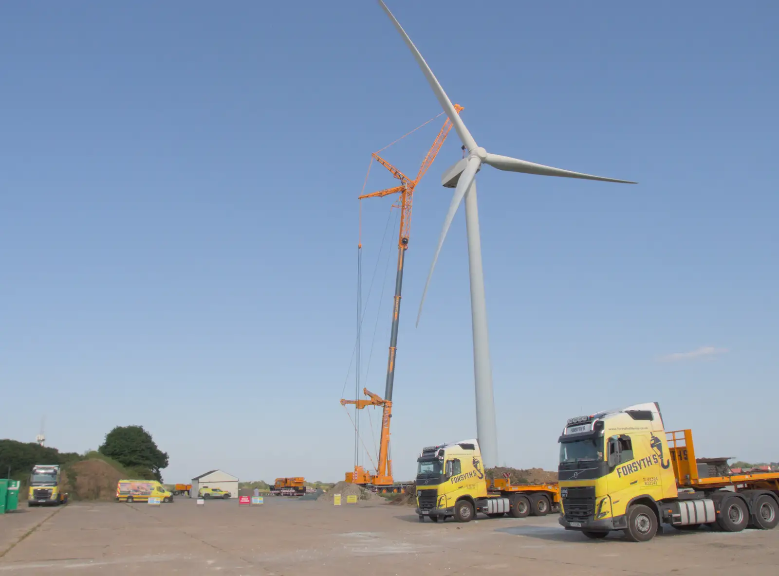 A wind turbine gets some emergency maintenance , from A Late June Miscellany, Suffolk - 28th June 2025