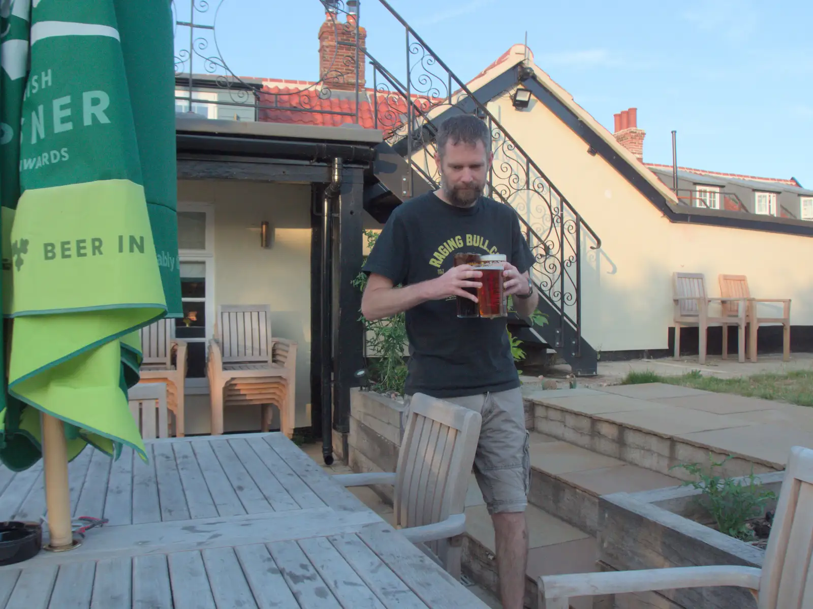 The Boy Phil comes back from the bar with a round, from A Late June Miscellany, Suffolk - 28th June 2025