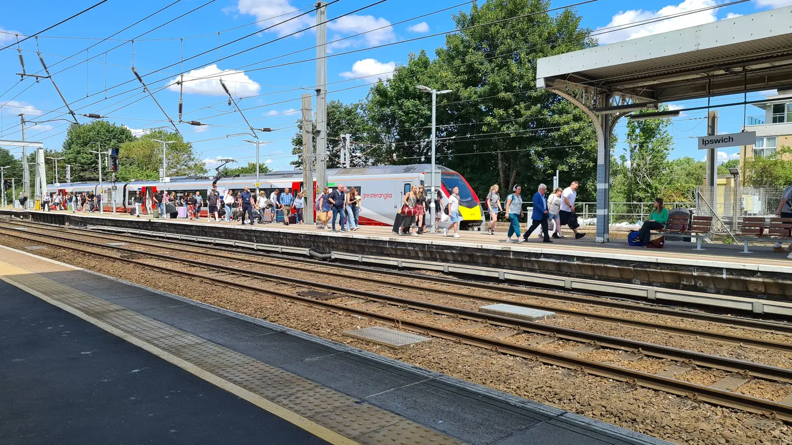 The train from Lowestoft is on Platform 1, from A Week in Ipswich, Suffolk - 30th June 2025