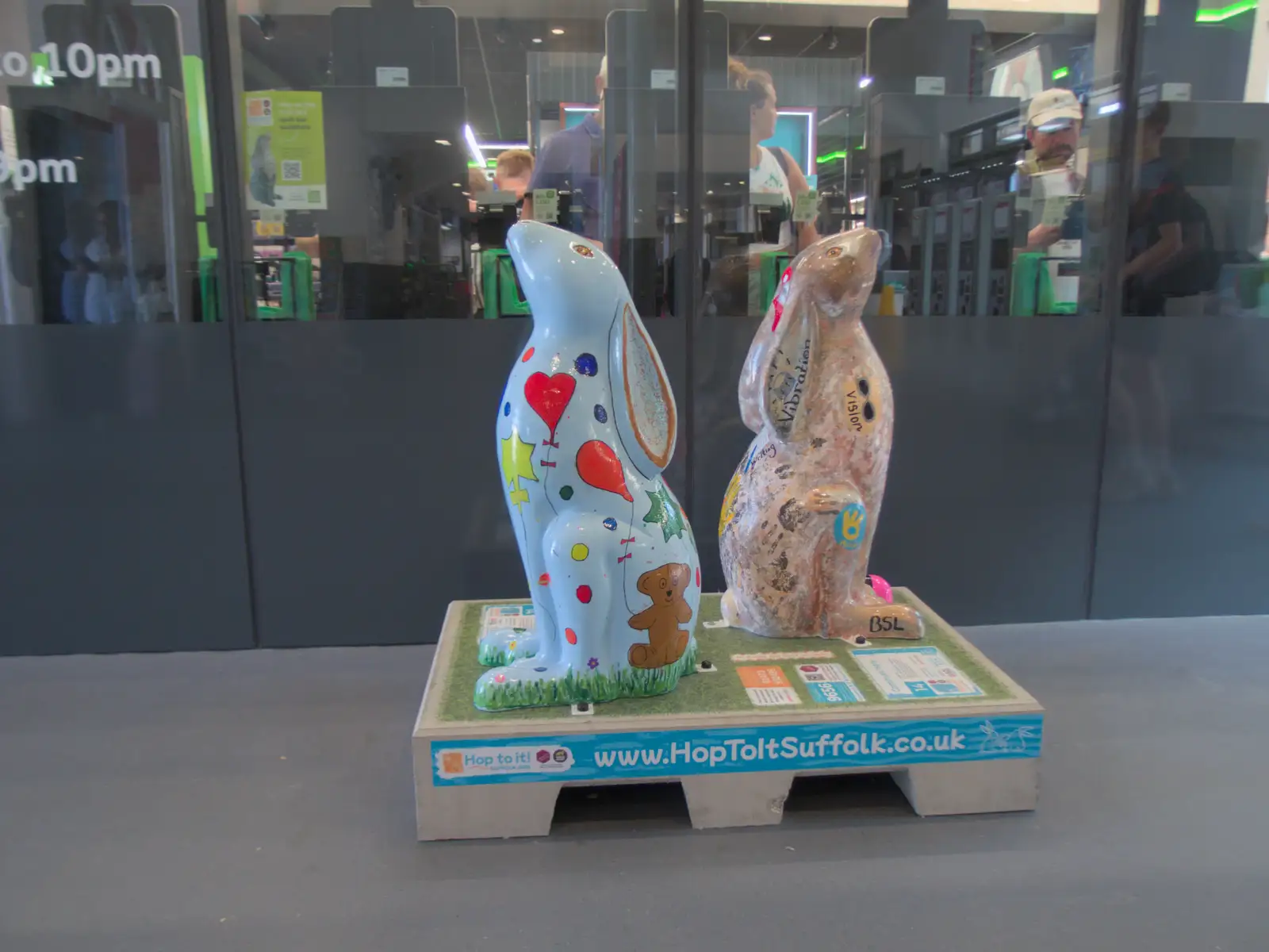 A pair of hares outside the ticket office, from A Week in Ipswich, Suffolk - 30th June 2025