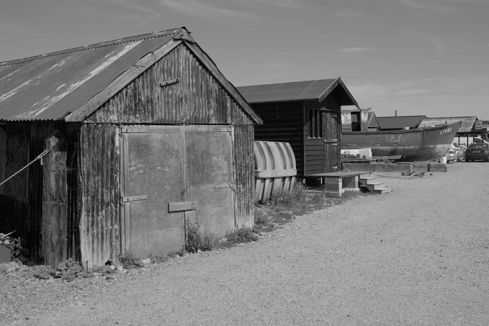 Huts on Blackshore Quay, from Harry's Karate Kamp, Blackshore, Southwold - 5th July 2025