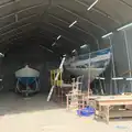 A giant tent acts as a boat-building shed, Harry's Karate Kamp, Blackshore, Southwold - 5th July 2025