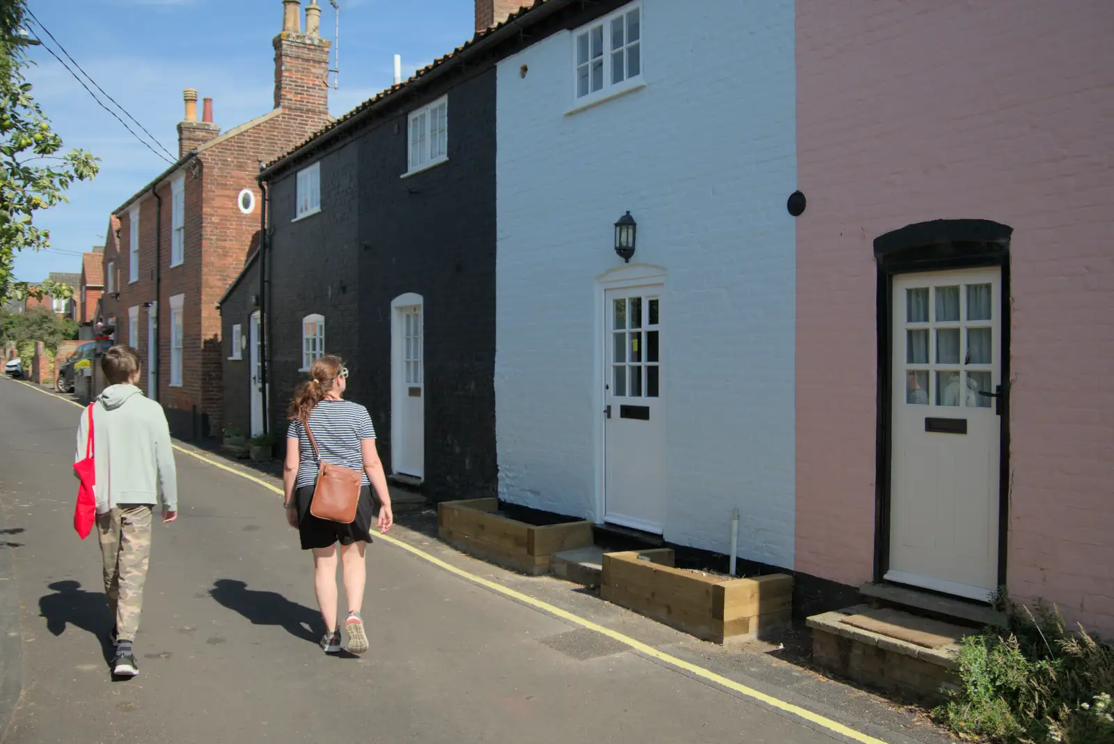 We pass some curious almost-windowless cottages, from Harry's Karate Kamp, Blackshore, Southwold - 5th July 2025