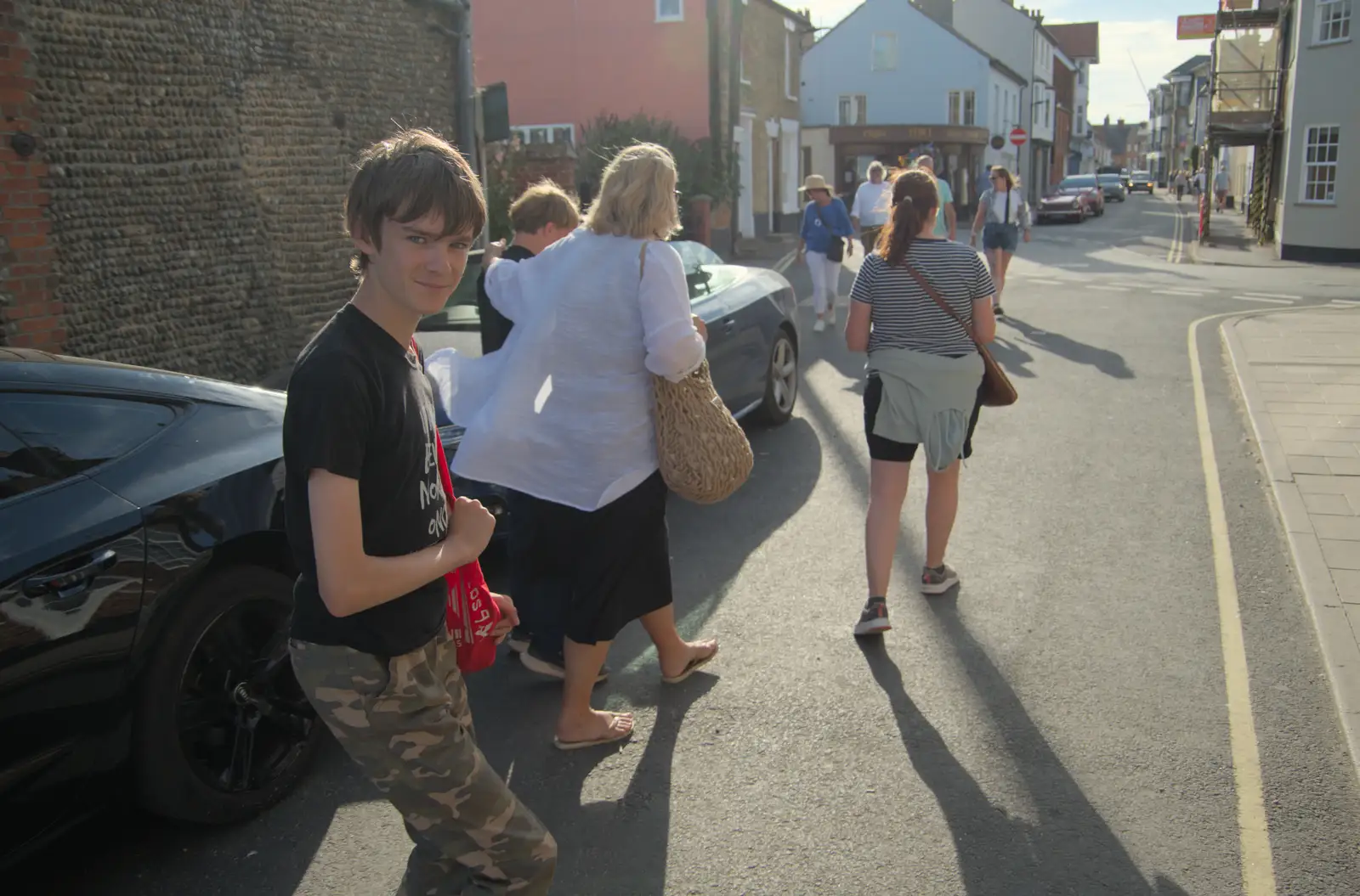 Harry and the gang on East Street, Southwold, from Harry's Karate Kamp, Blackshore, Southwold - 5th July 2025