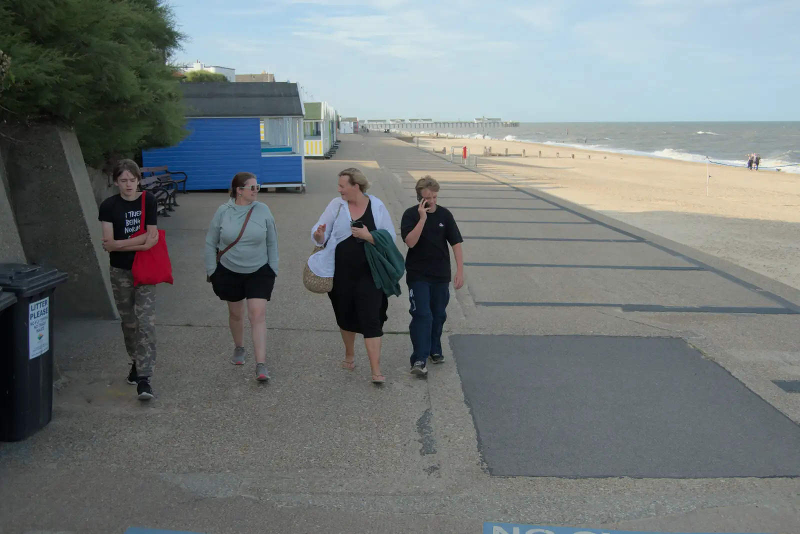 We walk along the promenade for a bit, from Harry's Karate Kamp, Blackshore, Southwold - 5th July 2025