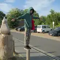 Harry stands on a post, Harry's Karate Kamp, Blackshore, Southwold - 5th July 2025