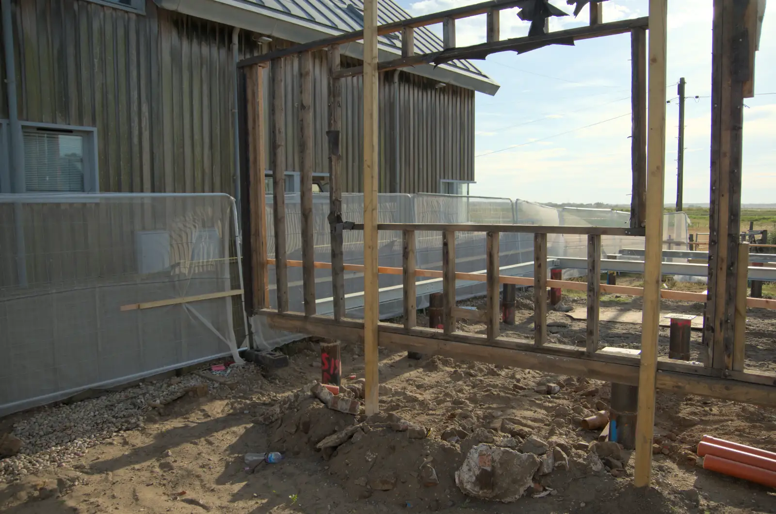 All that remains of a derelict house on Ferry Road, from Harry's Karate Kamp, Blackshore, Southwold - 5th July 2025
