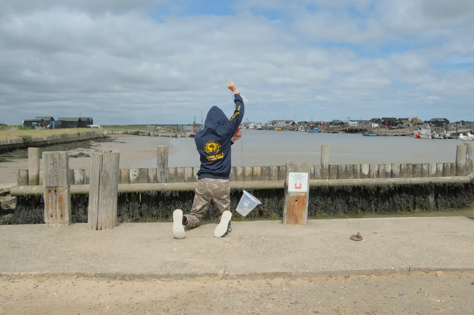 Harry fills up his bucket, from Harry's Karate Kamp, Blackshore, Southwold - 5th July 2025