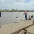 Harry does some crabbing, Harry's Karate Kamp, Blackshore, Southwold - 5th July 2025