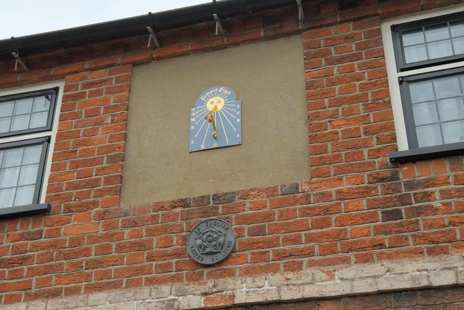 A nice little sun dial on a wall, from Harry's Karate Kamp, Blackshore, Southwold - 5th July 2025