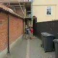 Isobel and Harry emerge into Bank Alley, Harry's Karate Kamp, Blackshore, Southwold - 5th July 2025