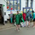 Isobel holds up an Irish sports shirt, Harry's Karate Kamp, Blackshore, Southwold - 5th July 2025