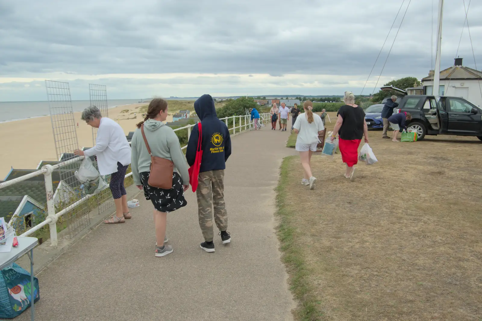 Isobel and Harry wander around, from Harry's Karate Kamp, Blackshore, Southwold - 5th July 2025